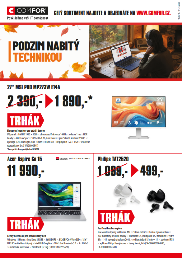 Comfor - nový leták na měsíc říjen.